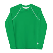 Youth Boys UV Protection Rash Guard – Long Sleeve in Bold Solids – Jade