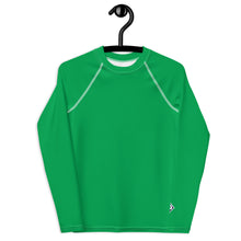 Youth Boys UV Protection Rash Guard – Long Sleeve in Bold Solids – Jade