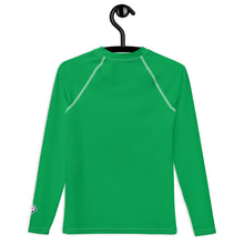 Youth Boys UV Protection Rash Guard – Long Sleeve in Bold Solids – Jade