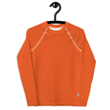 Youth Girls Active Rash Guard – Sleek Solid Color Long Sleeve Design – Flamingo