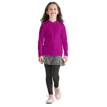 Youth Girls Compression Fit Rash Guard – Long Sleeve Solid Design – Fresh Eggplant
