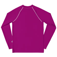 Youth Girls Compression Fit Rash Guard – Long Sleeve Solid Design – Fresh Eggplant