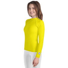 Youth Girls Long Sleeve Training Rash Guard – Clean Solid Look – Golden Sun