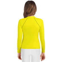 Youth Girls Long Sleeve Training Rash Guard – Clean Solid Look – Golden Sun