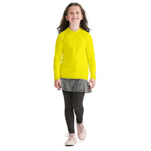 Youth Girls Long Sleeve Training Rash Guard – Clean Solid Look – Golden Sun