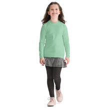 Youth Girls Sport Rash Guard – Durable Long Sleeve in Solid Tone – Vista Blue
