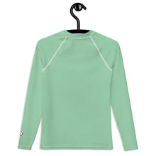 Youth Girls Sport Rash Guard – Durable Long Sleeve in Solid Tone – Vista Blue