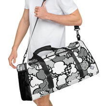 Black and White Graffiti Clouds Sports Duffle Bag - Perfect for Gym and Travel Bag Bags BJJ Boxing Clouds Duffel Bags Exclusive Judo Muay Thai Running Wrestling Yoga