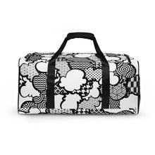 Black and White Graffiti Clouds Sports Duffle Bag - Perfect for Gym and Travel Bag Bags BJJ Boxing Clouds Duffel Bags Exclusive Judo Muay Thai Running Wrestling Yoga