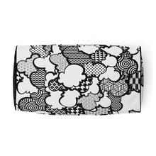 Black and White Graffiti Clouds Sports Duffle Bag - Perfect for Gym and Travel Bag Bags BJJ Boxing Clouds Duffel Bags Exclusive Judo Muay Thai Running Wrestling Yoga