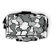 Black and White Graffiti Clouds Sports Duffle Bag - Perfect for Gym and Travel Bag Bags BJJ Boxing Clouds Duffel Bags Exclusive Judo Muay Thai Running Wrestling Yoga