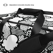 Black and White Graffiti Clouds Sports Duffle Bag - Perfect for Gym and Travel Bag Bags BJJ Boxing Clouds Duffel Bags Exclusive Judo Muay Thai Running Wrestling Yoga