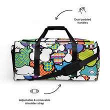 Eye-Catching CMYK Graffiti Clouds Sports Duffle Bag for Gym and Travel Bag Bags BJJ Boxing Clouds Duffel Bags Exclusive Judo Muay Thai Running Wrestling Yoga