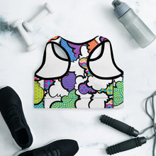 Get a Boost of Confidence with Women's CMYK Graffiti Clouds Padded Sports Bra 001 BJJ Boxing Clouds Exclusive Judo Muay Thai Running Sports Bra Womens Wrestling