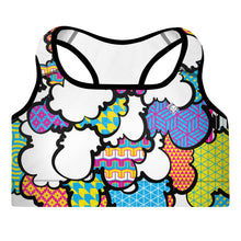Get a Boost of Confidence with Women's CMYK Graffiti Clouds Padded Sports Bra 001 BJJ Boxing Clouds Exclusive Judo Muay Thai Running Sports Bra Womens Wrestling