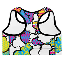 Get a Boost of Confidence with Women's CMYK Graffiti Clouds Padded Sports Bra 001 BJJ Boxing Clouds Exclusive Judo Muay Thai Running Sports Bra Womens Wrestling