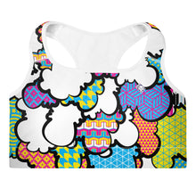 Get a Boost of Confidence with Women's CMYK Graffiti Clouds Padded Sports Bra 001 BJJ Boxing Clouds Exclusive Judo Muay Thai Running Sports Bra Womens Wrestling