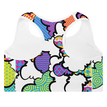 Get a Boost of Confidence with Women's CMYK Graffiti Clouds Padded Sports Bra 001 BJJ Boxing Clouds Exclusive Judo Muay Thai Running Sports Bra Womens Wrestling