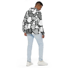Men's Black and White Graffiti Clouds Zipped Windbreaker Hoodie 001 Athleisure Boxing Clouds Exclusive Graffiti Hip Hop Hoodie Hoodies Jiu-Jitsu Judo Kick Boxing Mens MMA Muay Thai Running Streetwear Windbreaker