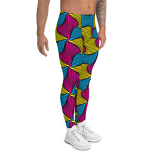 Men's Ankara Wax Print Athletic Leggings for Running, Gym, Jiu-Jitsu and MMA African Print Ankara Exclusive Leggings Mens Running Spats trousers