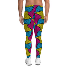 Men's Ankara Wax Print Athletic Leggings for Running, Gym, Jiu-Jitsu and MMA African Print Ankara Exclusive Leggings Mens Running Spats trousers