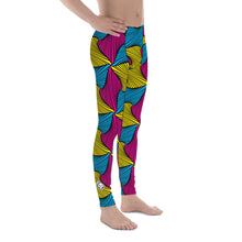Men's Ankara Wax Print Athletic Leggings for Running, Gym, Jiu-Jitsu and MMA African Print Ankara Exclusive Leggings Mens Running Spats trousers