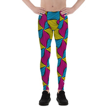 Men's Ankara Wax Print Athletic Leggings for Running, Gym, Jiu-Jitsu and MMA African Print Ankara Exclusive Leggings Mens Running Spats trousers