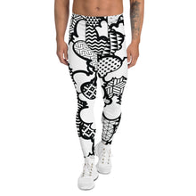 Men's Black and White Graffiti Clouds Pattern Athletic Leggings for Running, Gym, Jiu-Jitsu and MMA Athleisure Athletic Leggings Boxing Clouds Exclusive Graffiti Hip Hop Jiu-Jitsu Judo Kick Boxing Mens MMA Running Streetwear