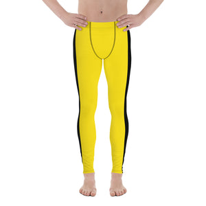 Mens Kill Bill and Game of Death Inspired Athletic Leggings: Perfect for Running, Gym, BJJ, and MMA BJJ Brazilian Jiu-Jitsu Bruce Lee Costume Exclusive Game of Death Halloween Kill Bill Leggings Mens No Gi Running Spats Tights