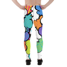 Men's CMYK Graffiti Clouds Pattern Athletic Leggings for Running, Gym, Jiu-Jitsu and MMA Athletic Leggings Boxing Clouds Exclusive Graffiti Hip Hop Jiu-Jitsu Judo Kick Boxing Mens MMA Running Streetwear