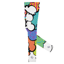 Men's CMYK Graffiti Clouds Pattern Athletic Leggings for Running, Gym, Jiu-Jitsu and MMA Athletic Leggings Boxing Clouds Exclusive Graffiti Hip Hop Jiu-Jitsu Judo Kick Boxing Mens MMA Running Streetwear