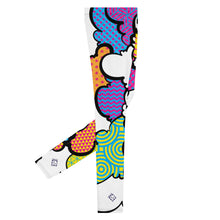 Men's CMYK Graffiti Clouds Pattern Athletic Leggings for Running, Gym, Jiu-Jitsu and MMA Athletic Leggings Boxing Clouds Exclusive Graffiti Hip Hop Jiu-Jitsu Judo Kick Boxing Mens MMA Running Streetwear