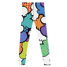 Men's CMYK Graffiti Clouds Pattern Athletic Leggings for Running, Gym, Jiu-Jitsu and MMA Athletic Leggings Boxing Clouds Exclusive Graffiti Hip Hop Jiu-Jitsu Judo Kick Boxing Mens MMA Running Streetwear