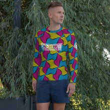 Men's Long Sleeve Ankara Wax Print 001 No Gi BJJ Compression Rash Guard for Jiu Jitsu, MMA, Grappling & Wrestling African Print Ankara Exclusive Jiu-Jitsu Long Sleeve Mens Rash Guard