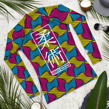 Men's Long Sleeve Ankara Wax Print 001 No Gi BJJ Compression Rash Guard for Jiu Jitsu, MMA, Grappling & Wrestling African Print Ankara Exclusive Jiu-Jitsu Long Sleeve Mens Rash Guard