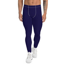 Men's Midnight Blue Athletic Leggings for Running, Gym, Jiu-Jitsu and MMA Exclusive Leggings Mens Solid Color Spats