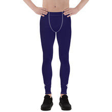 Men's Midnight Blue Athletic Leggings for Running, Gym, Jiu-Jitsu and MMA Exclusive Leggings Mens Solid Color Spats