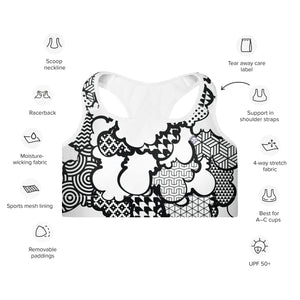 Stylish Women's Graffiti Clouds Padded Sports Bra - Perfect for Activewear and Fitness 001 BJJ Boxing Clouds Exclusive Judo Muay Thai Running Sports Bra Womens Wrestling