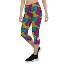 Women's Ankara Wax Print Capri Yoga Pants Workout Leggings For Jiu Jitsu 001 African Print Ankara Capri Capris Exclusive Leggings Running Spats Tights Womens
