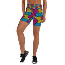 Women's Ankara Wax Print Yoga Shorts 001 African Print Ankara Exclusive Leggings Running Shorts Spats Tights Womens