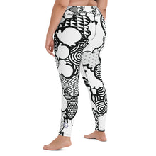 Women's Black and White Graffiti Clouds High Waist Yoga Pants Workout Leggings For Jiu Jitsu 001 Athleisure Boxing Clouds Exclusive Graffiti Hip Hop Jiu-Jitsu Judo Kick Boxing Leggings MMA Running Streetwear Tights Womens Yoga Yoga Pants