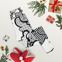 Women's Black and White Graffiti Clouds High Waist Yoga Pants Workout Leggings For Jiu Jitsu 001 Athleisure Boxing Clouds Exclusive Graffiti Hip Hop Jiu-Jitsu Judo Kick Boxing Leggings MMA Running Streetwear Tights Womens Yoga Yoga Pants