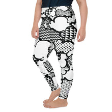 Women's Black and White Graffiti Clouds Plus Size Yoga Pants Workout Leggings For Jiu Jitsu 001 Athleisure Boxing Clouds Exclusive Graffiti Hip Hop Jiu-Jitsu Judo Kick Boxing Leggings MMA No Gi Plus Size Running Tights Womens