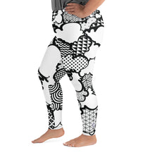 Women's Black and White Graffiti Clouds Plus Size Yoga Pants Workout Leggings For Jiu Jitsu 001 Athleisure Boxing Clouds Exclusive Graffiti Hip Hop Jiu-Jitsu Judo Kick Boxing Leggings MMA No Gi Plus Size Running Tights Womens
