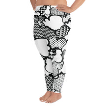 Women's Black and White Graffiti Clouds Plus Size Yoga Pants Workout Leggings For Jiu Jitsu 001 Athleisure Boxing Clouds Exclusive Graffiti Hip Hop Jiu-Jitsu Judo Kick Boxing Leggings MMA No Gi Plus Size Running Tights Womens
