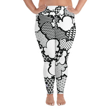 Women's Black and White Graffiti Clouds Plus Size Yoga Pants Workout Leggings For Jiu Jitsu 001 Athleisure Boxing Clouds Exclusive Graffiti Hip Hop Jiu-Jitsu Judo Kick Boxing Leggings MMA No Gi Plus Size Running Tights Womens