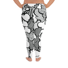 Women's Black and White Graffiti Clouds Plus Size Yoga Pants Workout Leggings For Jiu Jitsu 001 Athleisure Boxing Clouds Exclusive Graffiti Hip Hop Jiu-Jitsu Judo Kick Boxing Leggings MMA No Gi Plus Size Running Tights Womens