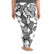 Women's Black and White Graffiti Clouds Plus Size Yoga Pants Workout Leggings For Jiu Jitsu 001 Athleisure Boxing Clouds Exclusive Graffiti Hip Hop Jiu-Jitsu Judo Kick Boxing Leggings MMA No Gi Plus Size Running Tights Womens