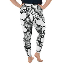Women's Black and White Graffiti Clouds Plus Size Yoga Pants Workout Leggings For Jiu Jitsu 001 Athleisure Boxing Clouds Exclusive Graffiti Hip Hop Jiu-Jitsu Judo Kick Boxing Leggings MMA No Gi Plus Size Running Tights Womens
