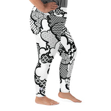 Women's Black and White Graffiti Clouds Plus Size Yoga Pants Workout Leggings For Jiu Jitsu 001 Athleisure Boxing Clouds Exclusive Graffiti Hip Hop Jiu-Jitsu Judo Kick Boxing Leggings MMA No Gi Plus Size Running Tights Womens